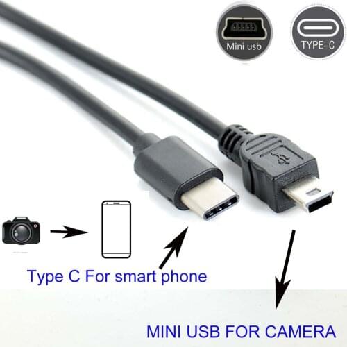 TYPE C to mini usb OTG CABLE FOR JVC GR-D390US D395US D870 GR-D875 D90US D91US Camera to phone edit picture video