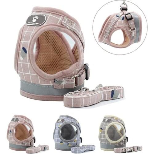 Dog Harness Leash Set Adjustable Breathable Dog Cat Collar Vest Harness for Dog Puppy Pet Chihuahua Chest Strap Dog Accessories