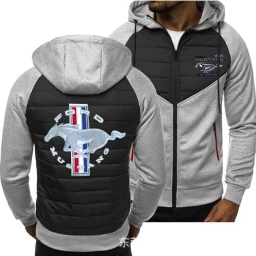 2021new Men for MUSTANG Car Logo Print Spring Autumn Mens Jacket Casual Sweatshirt Long Sleeve Mens zipper Jacket Man Hoody