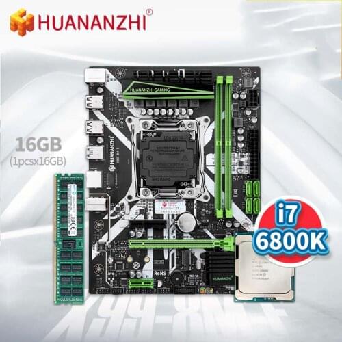 HUANANZHI X99 8M F Motherboard with Intel CORE I7 6800K with 1*16G DDR4 RECC Memory Combo Kit Set NVME USB3.0