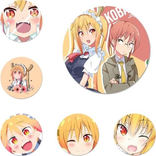 Miss Kobayashi Dragon Icons Pins Badge Decoration Brooches Metal Badges For Clothes Backpack Decoration 58mm