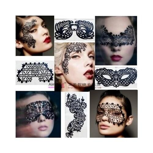 Fashion Creative Lace Eyeshadow Sticker 6 Deisgns Sexy Party Pub Hollow-out Face Sticker Temporary Tattoo Sticker