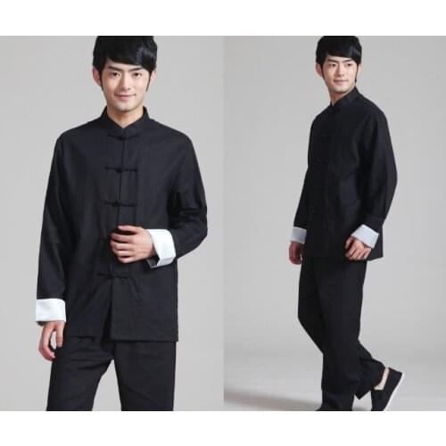 Mans Cotton Suit Tai Chi Linen Kung Fu Shirt+Pants Set Chinese Traditional Shao Lin Kungfu Set Uniform Tang Suit Taiji Clothes