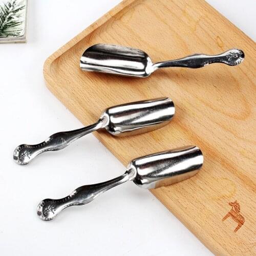 Stainless Steel Teaspoon Tea Spoon Coffee Spoon Stainless Steel Retro Tea Powder Shovel Creative Tea Spoon Fashion Tableware