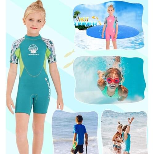 New 2.5MM neoprene wetsuit children wetsuit swimsuit girls short sleeve surfing swimsuit wetsuit jellyfish suit