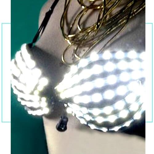 New LED luminous bra 5-color led conversion bra Bar Nightclub Sexy fluorescent dance Dance Costume