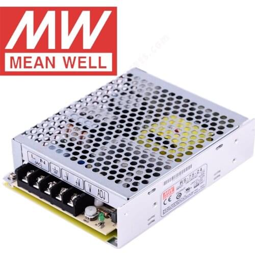 Original Mean Well RS-75-3.3V 5V 12V 15V 24V 48V meanwell RS-75 Series single output enclosed type Switching Power Supply