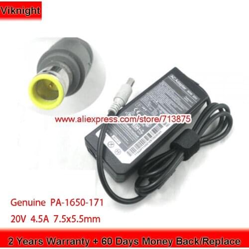 Genuine 90W 20V 4.5A 7.5x5.5mm PA-1650-171 AC Adapter for Lenovo ThinkPad T60 T60p T61 T400S T410I T410SI T420S T530 PA-1650-161