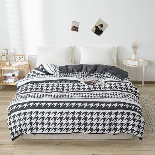 Fashion Houndstooth Printed Duvet Cover Quilt Cover Comforter Case Single Double 150x200cm 180x220cm 200x230cm 220x240cm Size