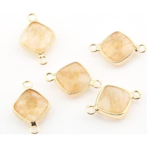 Natural Stone agates Pendant irregular shape Double Hole Connector for Jewelry Making DIY Charms Necklace Bracelet Accessories