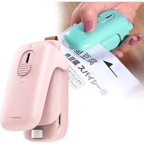2 in 1 Portable Bag Heat Sealer Dual-Use Sealing Packing Machine Mini Hand Pressure Sliding Cover Sealer for Household Office