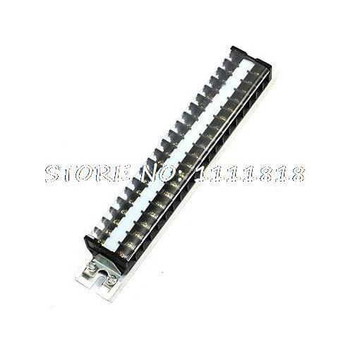 Clear Cover 15A Dual Row 20 Pole Barrier Terminal Strip Cable Connector