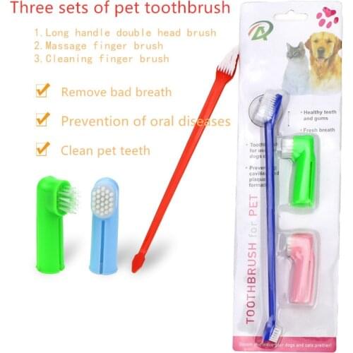 Dropshipping Center Dog Toothbrush Set Super Soft Rubber Pet Finger Toothbrush Pug Chihuahua Teeth Cleaning Puppy Dog Toothbrush