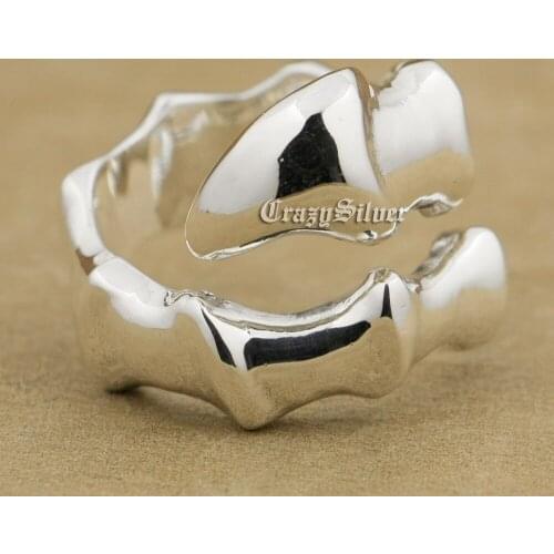 Adjustable Claw Mens 925 Sterling Silver Biker Rocker Punk Ring 9W010 Free US Size 8 to 11