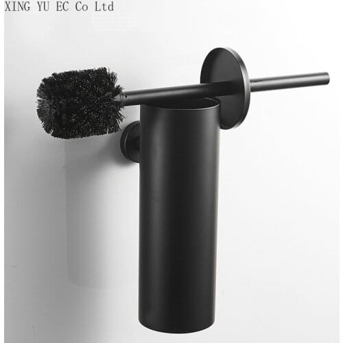 Black 304 Stainless Steel Toilet Brush Nordic Bathroom Toilet Toilet Toilet Brush Set Wall-mounted Bathroom Accessories