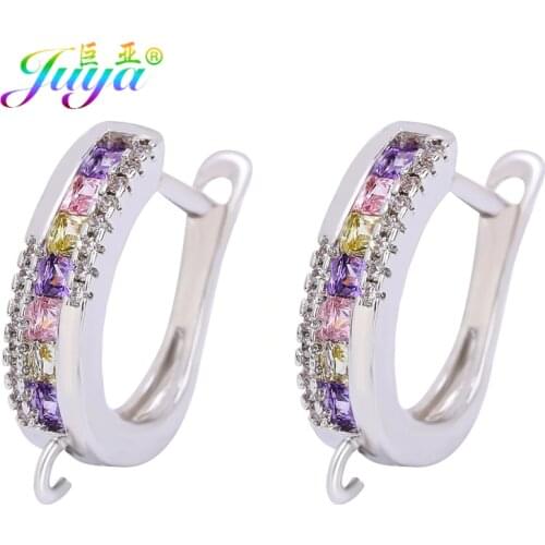 Juya DIY Earwire Fixtures Shvenzy Gold/Silver Color Earring Hooks Accessories For Handmade Luxury Dangle Womens Earring Making