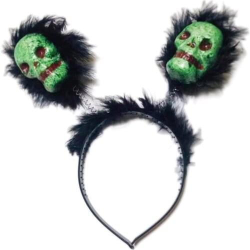 6XDA Halloween Horrible Headdress Spring Skull Headbands Creepy Cosplay Headwear Novelty Headpiece Party Decor Supplies
