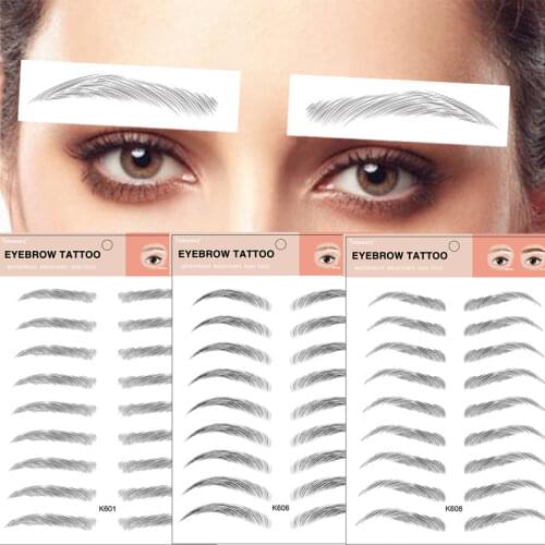 Magic Long Lasting Eyebrow Sticker Water Transfer Hair-like Authentic False Eyebrows Tattoo Stickers Waterproof Makeup Cosmetics