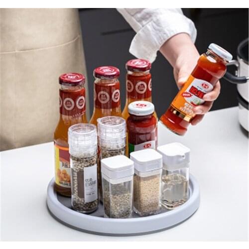 360° Rotating Tray for Kitchen Round Spice Jar Storage Rack Seasoning Shelves Fruits Holder Makeup Box Multifunctional Organizer