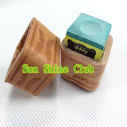Xmlinvet 3pcs/lot carving leather billiard chalk holders snooker chalk case/cover genuine leather snooker&pool accessories