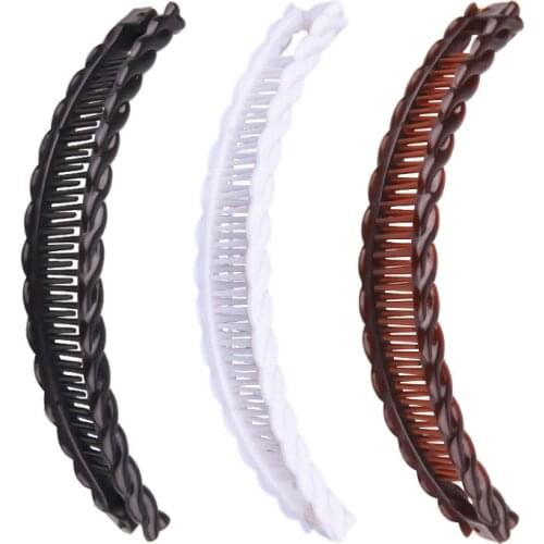 Hair Claws Clip Fish Shape Banana Barrettes Black Brown Hairpins Hair Accessories For Women Hair Clip Clamp DIY Craft ACC117