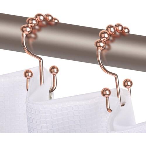Stainless Steel Curtain Hooks Bath Curtain Rollerball Shower Curtain Rings Hooks Set Of 12 Shower Curtain Hooks Rust Proof Ring