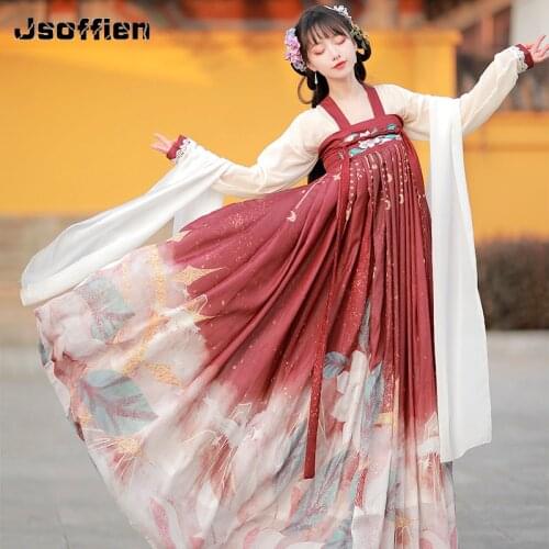 Chinese Traditional Hanfu Clothing Woman Oriental Tang Dynasty Princess Stage Dance Costumes Folk Fairy Dress Party Dance Outfit