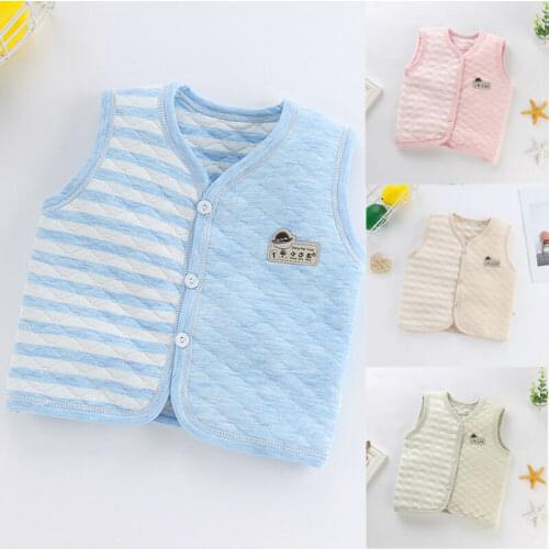 Newborn Baby Kids Girls Boys Winter Vest Gilet Bodywarmer Waistcoat Jacket Coat Clothes Sleeveless Single Breasted Cotton Tank