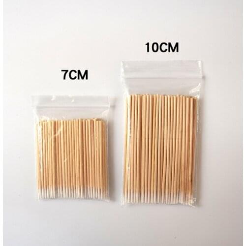 100PCS Short Wood Handle Small Pointed Tip Head Cotton Swab Eyebrow Tattoo Beauty Makeup Color Nail Seam Dedicated Dirty Picking