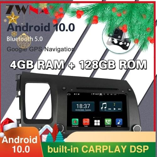 4G+128G Android 10 DSP Car Radio Multimedia Video Player For Honda Civic 8 2005-2011 Navigation GPS No 2din 2 din dvd CARPLAY