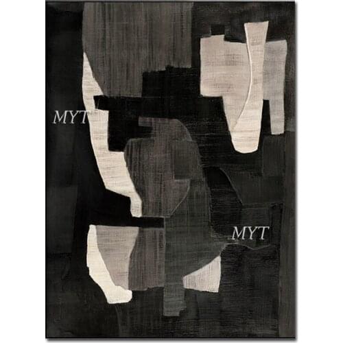 Abstract Wall Decorative Textured Oil Painting Black And White Design No Frame Canvas Wall Picture Art Panel Set Paintings