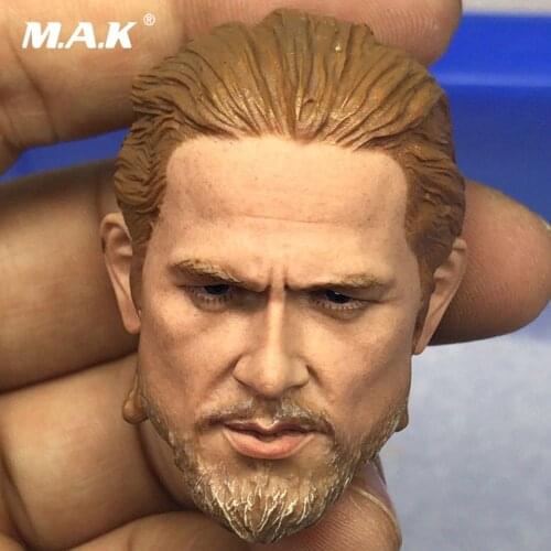1:6 Scale Male Head Sculpt Accessory Sons of Anarchy Charlie Hunnam Head Carved Model for 12'' Action Figure Body