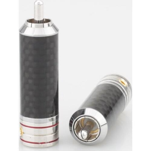 Audiocrast RCA Phono Plug HIFI Analogue cable Plug Carbon Fiber RCA Plug Rhodium Plated DIY