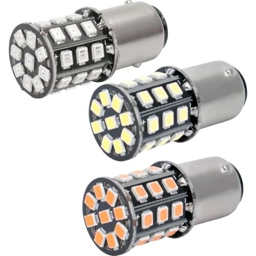 BAY15D 1157 P21/5W 33 SMD 2835 LED Red Car Tail Lights Yellow Amber Rear Turn Signal Lamp White Auto Daytime Running Bulb 12V