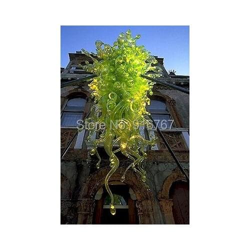 Free Air Freight Home Lamp Lemon Green Glass Chandelier Unique