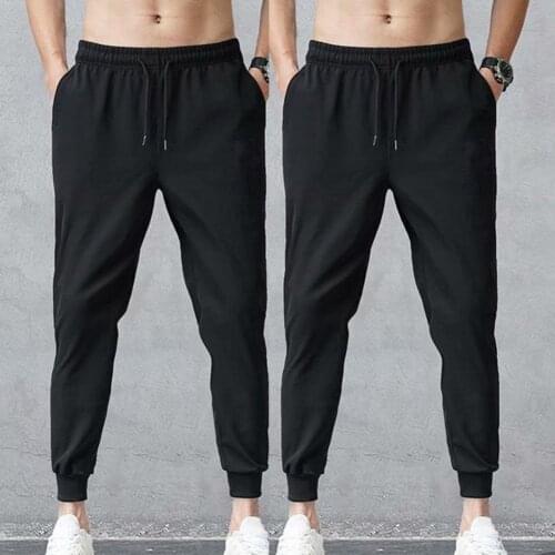 Check Trousers For Men mens Sweatpants Joggers Solid Color Pants Casual Drawstring Sweatpant Trouser Stylish Casual Pants