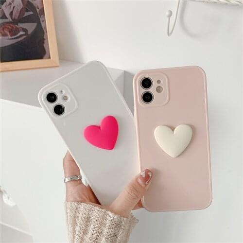 Moskado TPU Straight Edge Photo Frame Love Heart Phone Case for iphone 12 Pro Max X XS XR 7 8 Plus Dust-proof Mobile Phone Shell