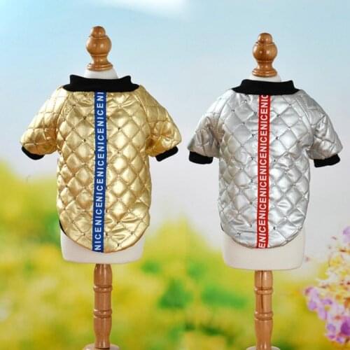Pet Cat Dog Sequins Fleece Cotton-padded Clothes Soft Comfortable Breathable Cold-proof Warm Button Design Dog Clothes Wintes