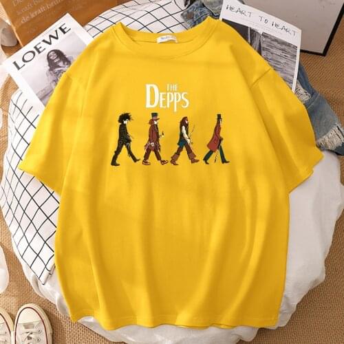 Cartoon Character The Depps Printing Tshirt Short Sleeve Men Clothing Funny Retro Tops Fashion Pattern T-Shirt Summer Streetwear