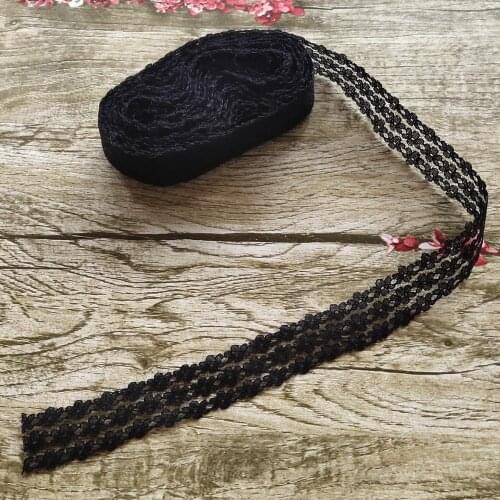 Hot! Best Seller 10 yards 25mm wide Black lace ribbon lace embroidery lace for clothing/bag/wedding/Decoration/Scrapbooking