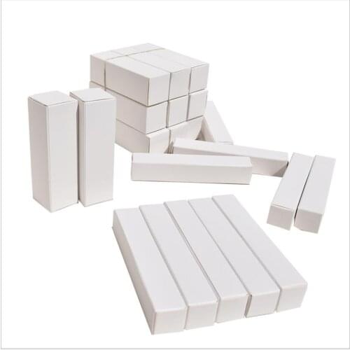 100pcs White Paper Tube Packaging Box Blank Rectangular Cardboard Box For Lipstick/Perfume/Essential oil bottle Packing