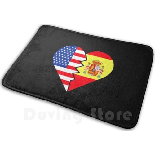 Spain Flag Usa Flag Spanish Latino Hispanic Food Culture 2 Mat Rug Carpet Anti-Slip Floor Mats Bedroom Madrid Granada Sevilla
