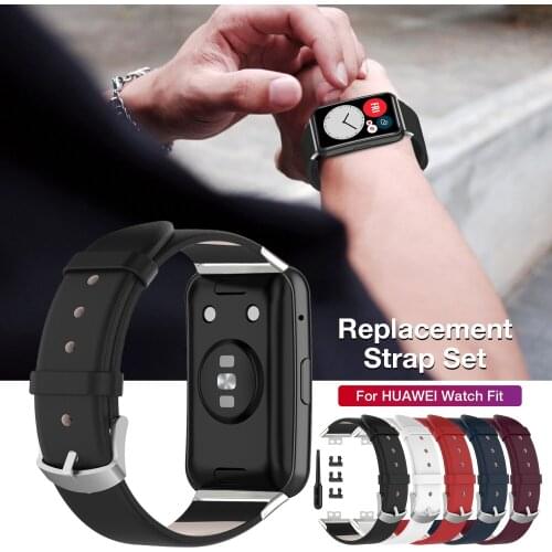 Leather Replacement Strap Soft Wristband for Huawei Watch Fit smart watch smart accessories smart watch android smart watch men