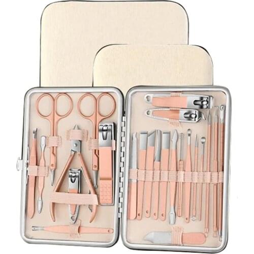 Manicure Cutters Nail Clipper Set Household Stainless Steel Ear Spoon Nail Clippers Pedicure Nail Scissors Tool 6/8/13/17/19/24