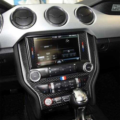 Carbon Fiber Dashboard Panel Set Cover for Ford Mustang 2015-2017 Interior Decoration Car Accessories Decal Sticker Brand New