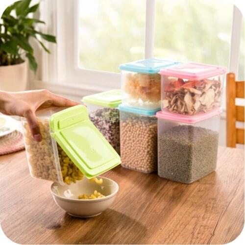 New Food snack Storage Box organizer Sealed Crisper Grains Tank cans container with a lid for food kitchen accessories