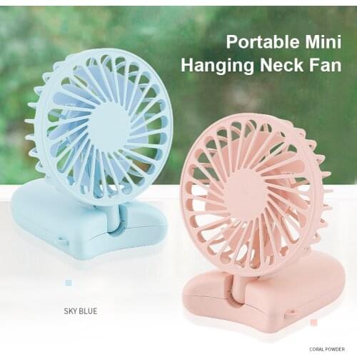 New Hanging Neck Foldable Small Electric Fan Portable Handheld Creative Student Dormitory Sports USB Outdoor Mini Fan