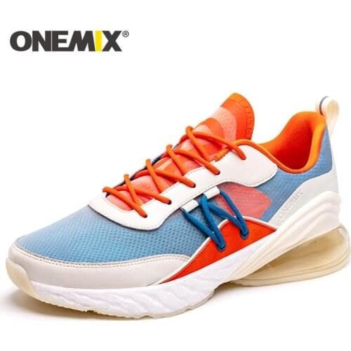 ONEMIX Men Air Cushion Running Shoes Lightweight Breathable Mesh Lace Up Comfortable Athletic Sport Shoes for Outdoor Sneakers