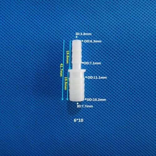 10mm to 6mm Plastic Pipe Fitting Pagoda Barbed Straight Reducing Hose Connector Tube Joint for Garden