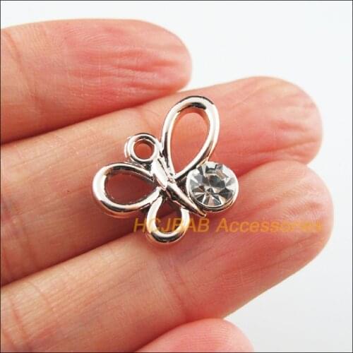 30 New Butterfly Charms Clear Acrylic Animal Pendants KC Gold Color 14x19mm